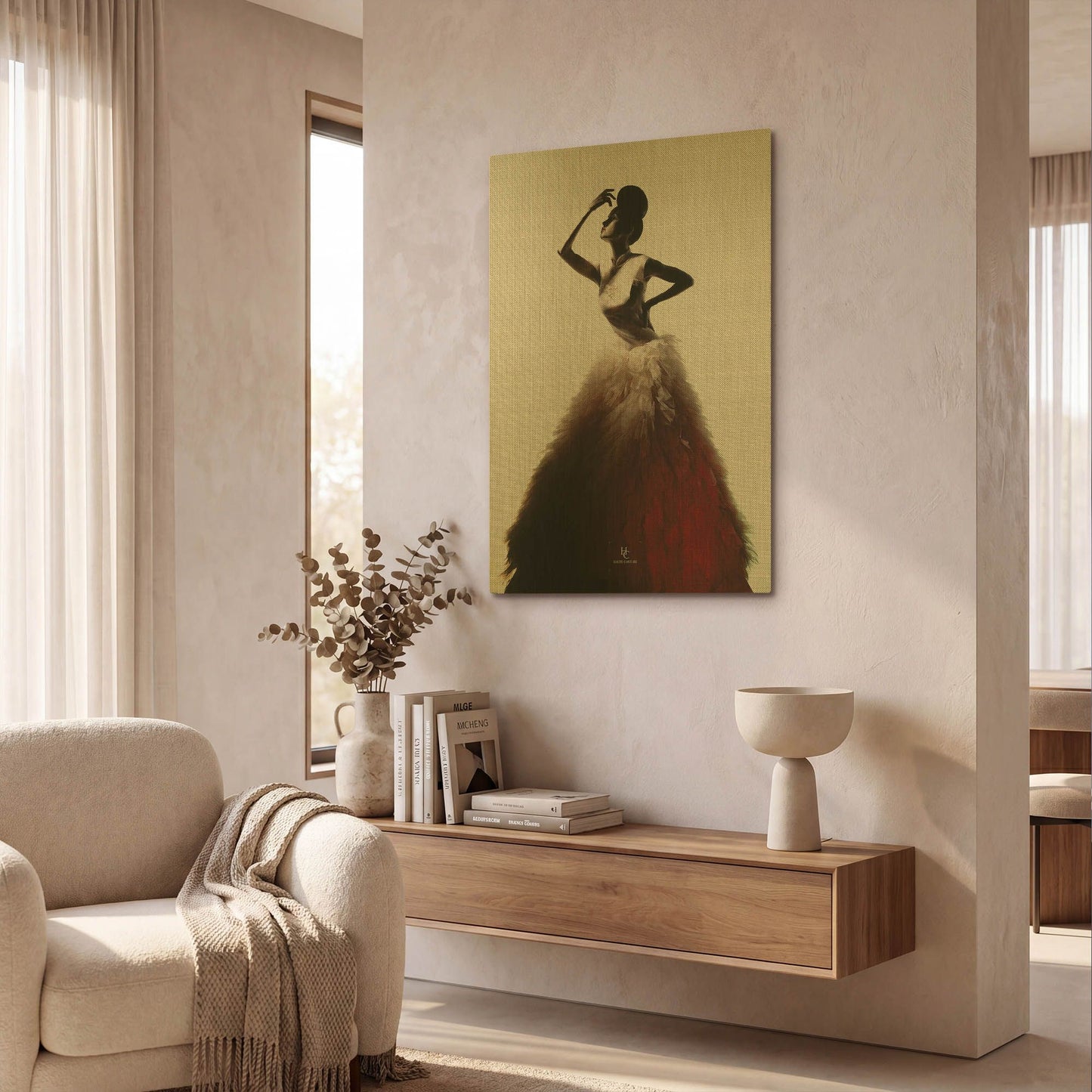 'Redlingo' By Incado Gold Metal Wall Art