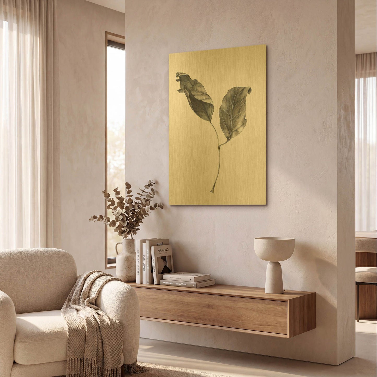 'Silver Leaf' By Incado Gold Metal Wall Art
