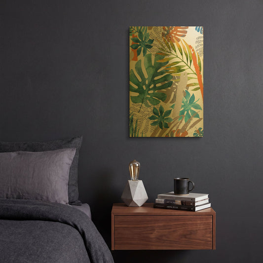'Vibes II' By Incado Gold Metal Wall Art