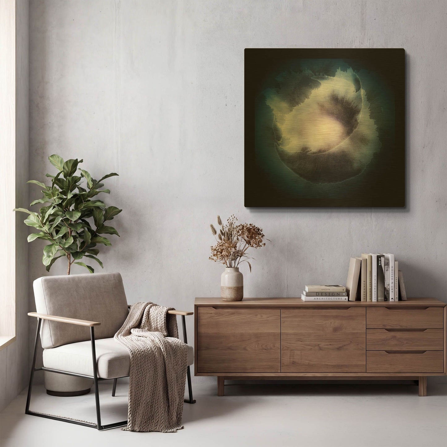 'Water Color Drop' By Incado Gold Metal Wall Art