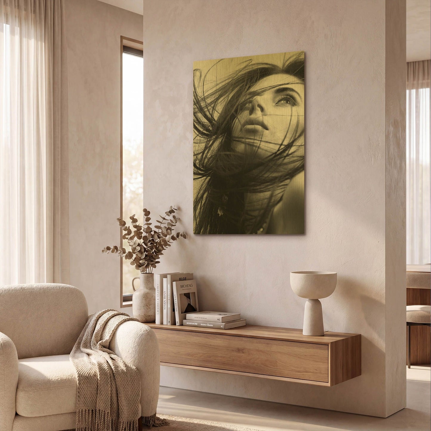 'Windy Day' By Incado Gold Metal Wall Art