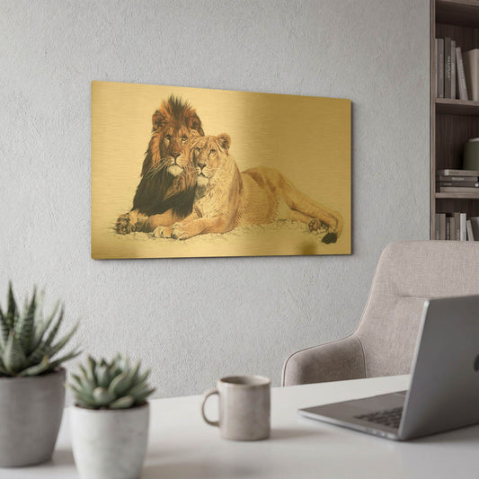 'Soul Mates' By Jan Henderson Gold Metal Wall Art