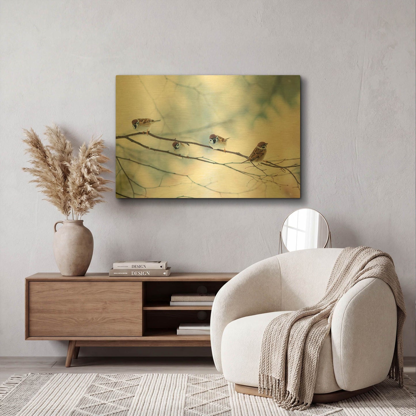 'Bird Feeders Treehouse' By LUXE Gold Metal Wall Art