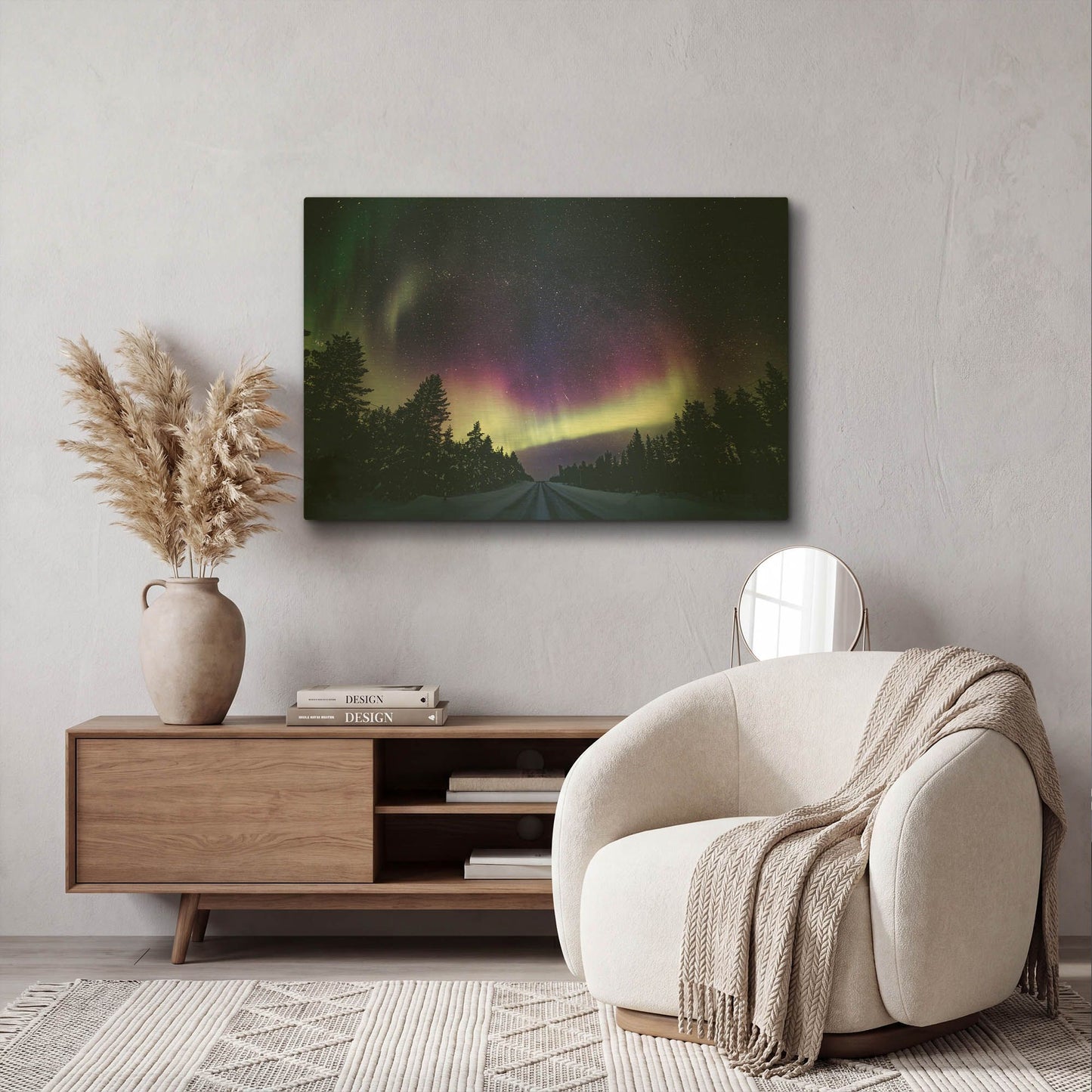 'Colorful Polar Arctic Northern Lights' By LUXE Gold Metal Wall Art
