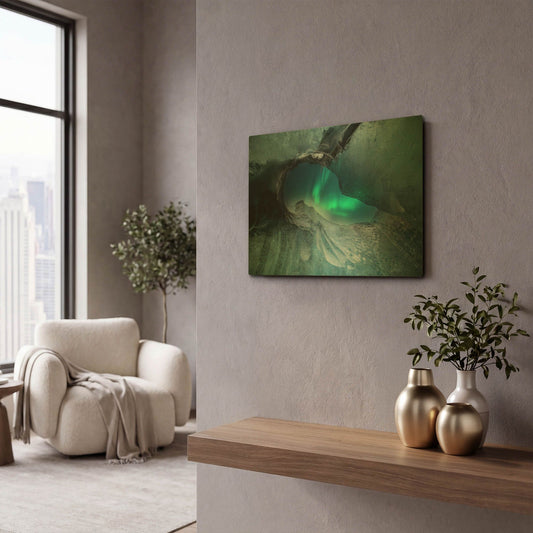 'Northern Lights Aurora Borealis 1' By LUXE Gold Metal Wall Art