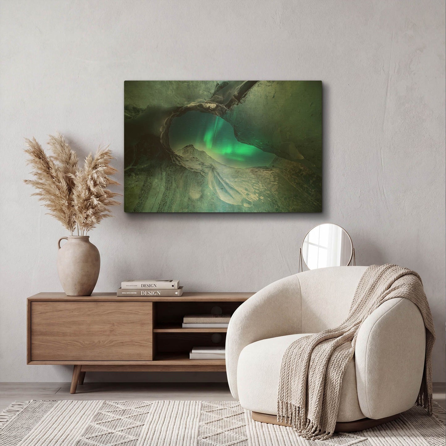 'Northern Lights Aurora Borealis 1' By LUXE Gold Metal Wall Art