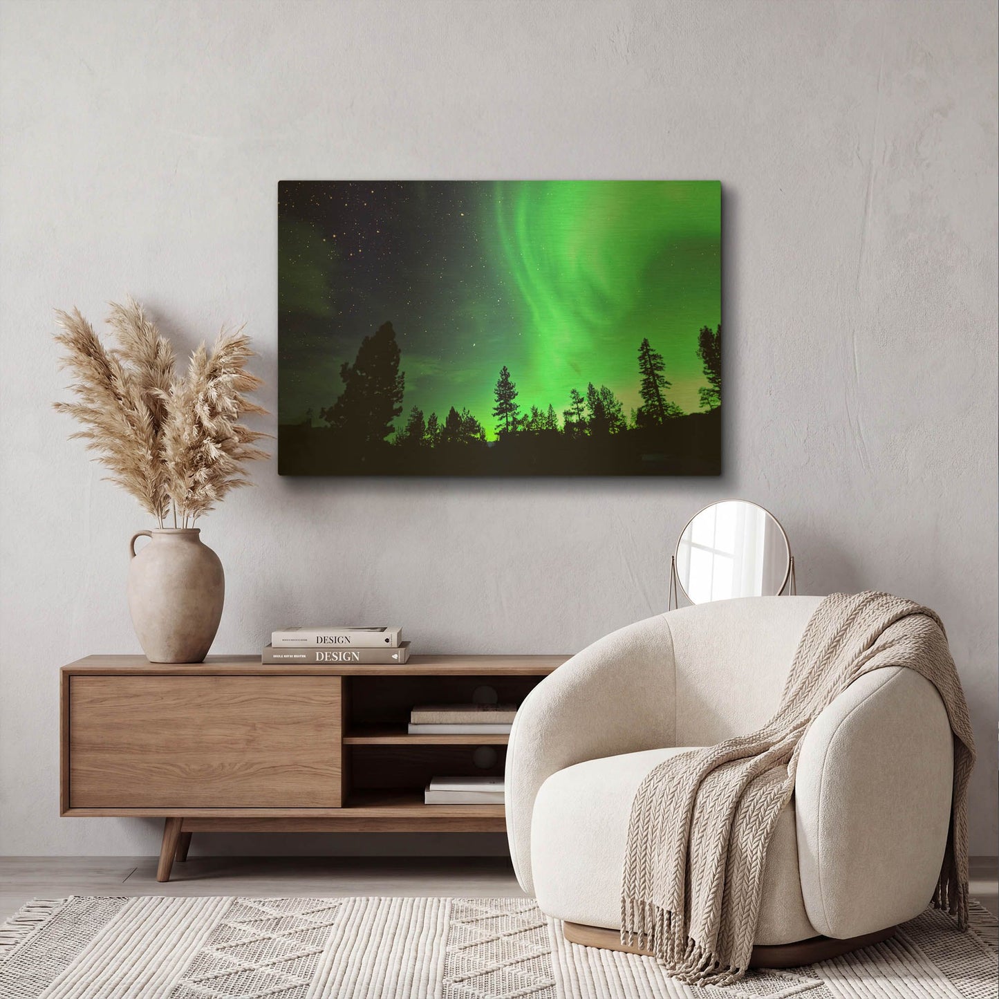 'Northern Lights Aurora Borealis 2' By LUXE Gold Metal Wall Art