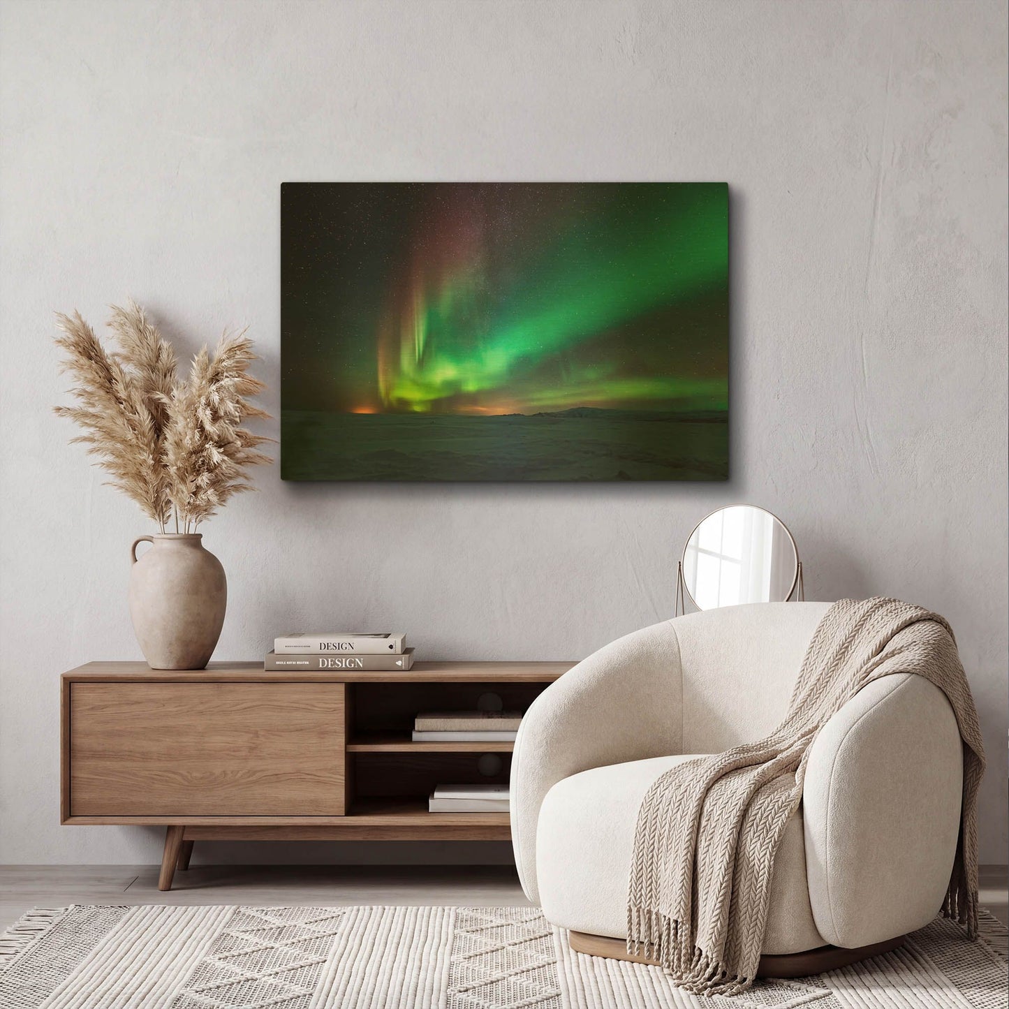 'Northern Lights Aurora Borealis 3' By LUXE Gold Metal Wall Art