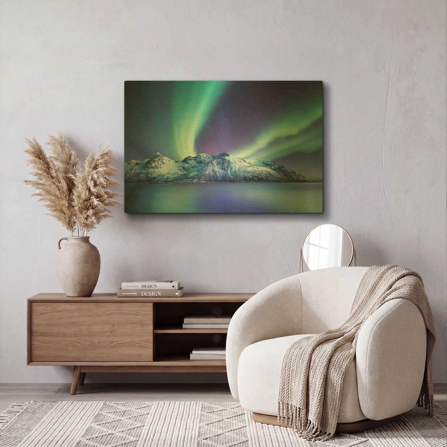 'Northern Lights In The Lofoten Islands Norway 1' By LUXE Gold Metal Wall Art