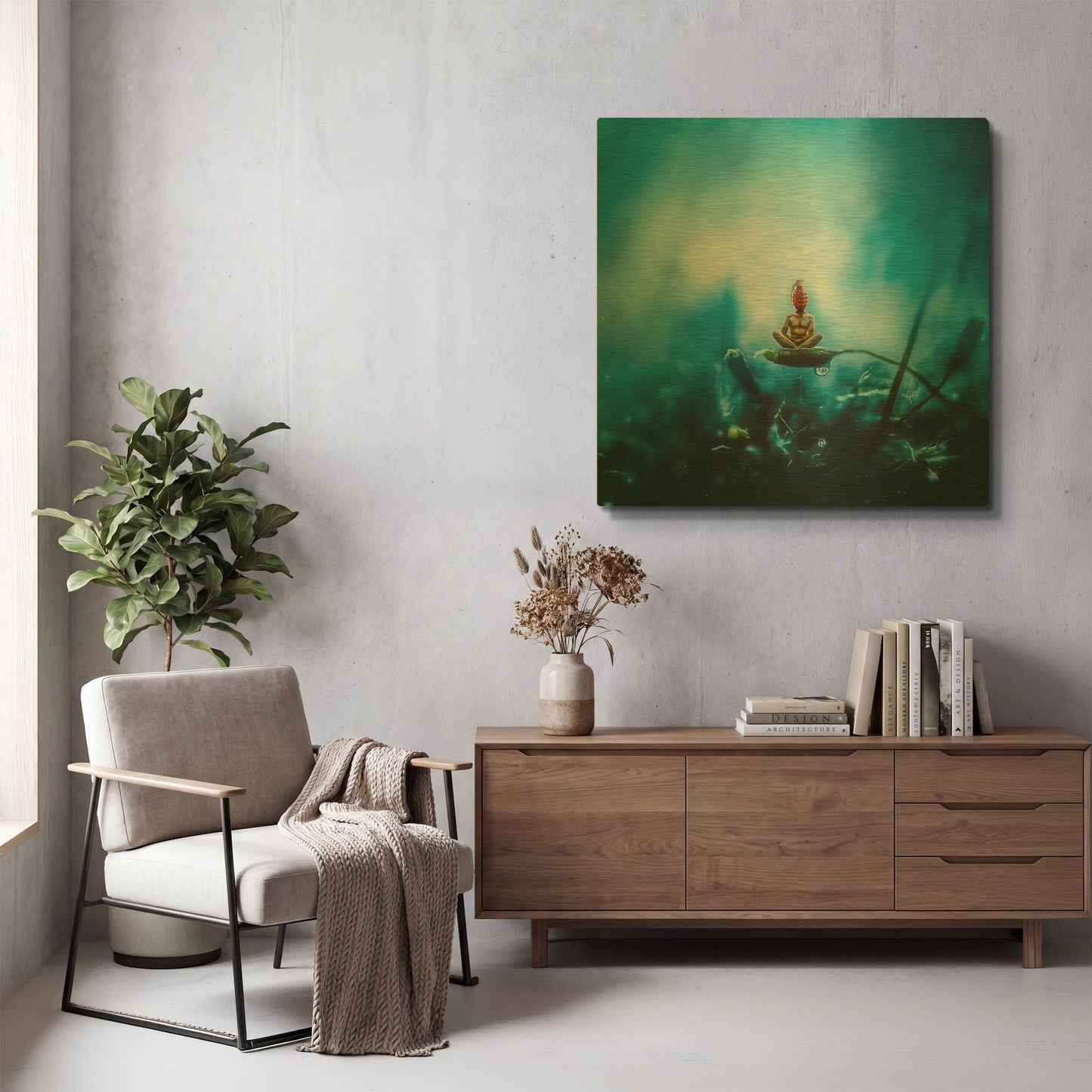 'Temporary Peace' By Mario Sanchez Nevado Gold Metal Wall Art
