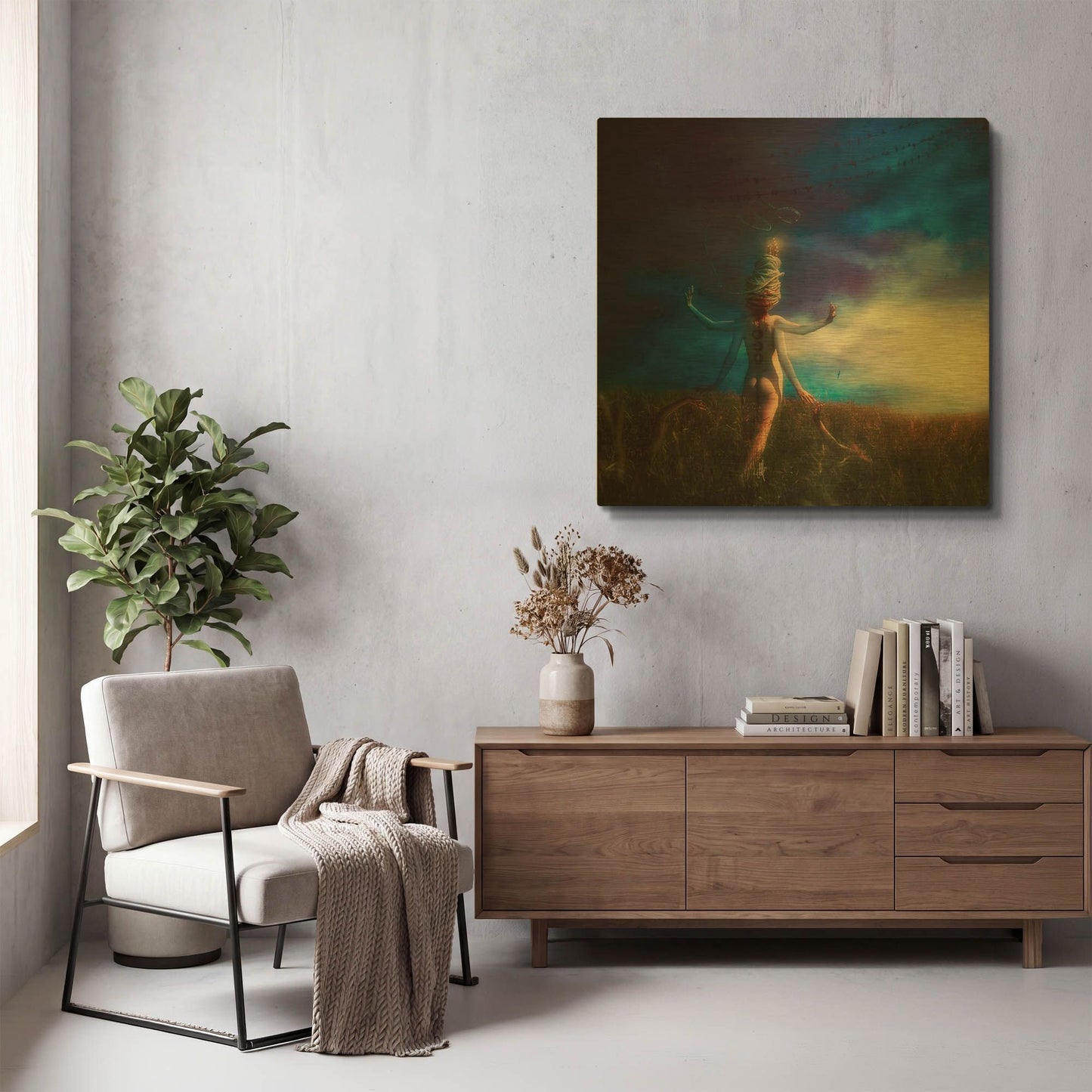'Scarecrow' By Mario Sanchez Nevado Gold Metal Wall Art