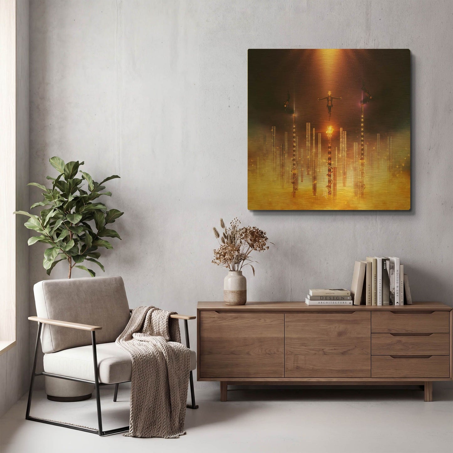 'Prometheus' By Mario Sanchez Nevado Gold Metal Wall Art