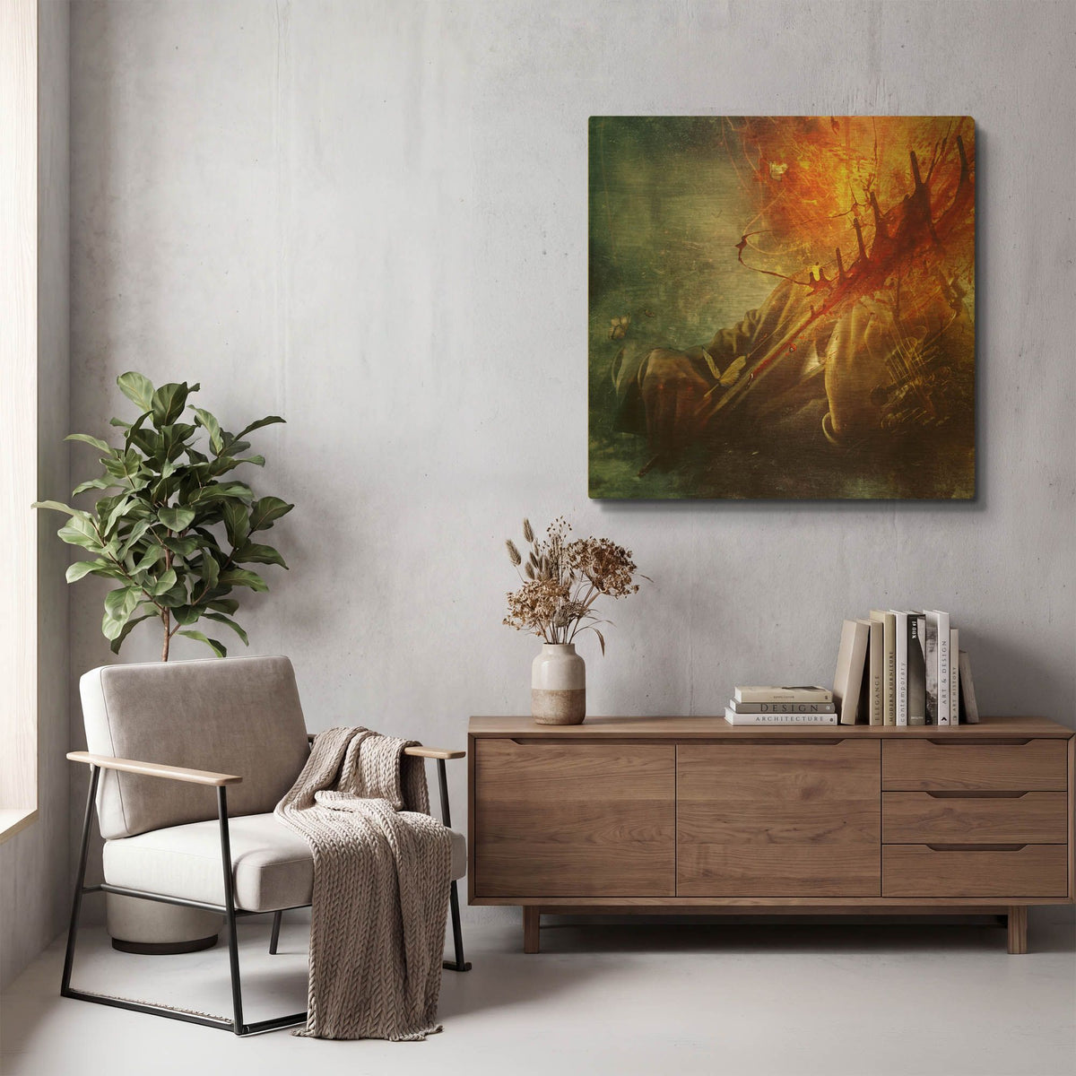 'A Look Into The Abyss' By Mario Sanchez Nevado Gold Metal Wall Art