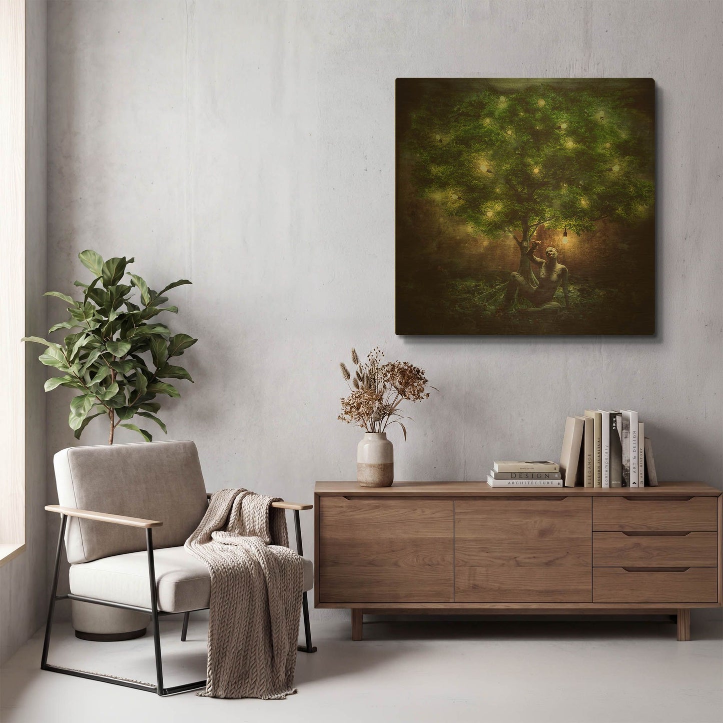 'The Garden' By Mario Sanchez Nevado Gold Metal Wall Art