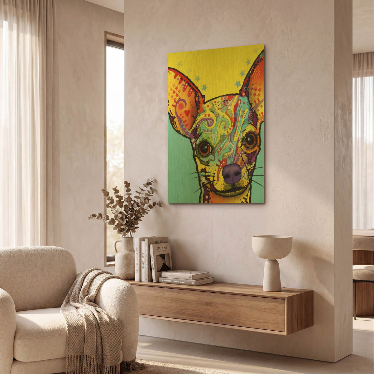 'Chihuahua I' By Dean Russo Gold Metal Wall Art