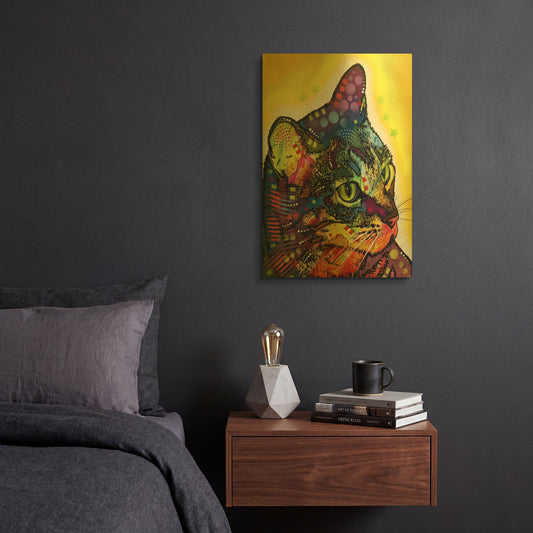 'Confident Cat' By Dean Russo Gold Metal Wall Art
