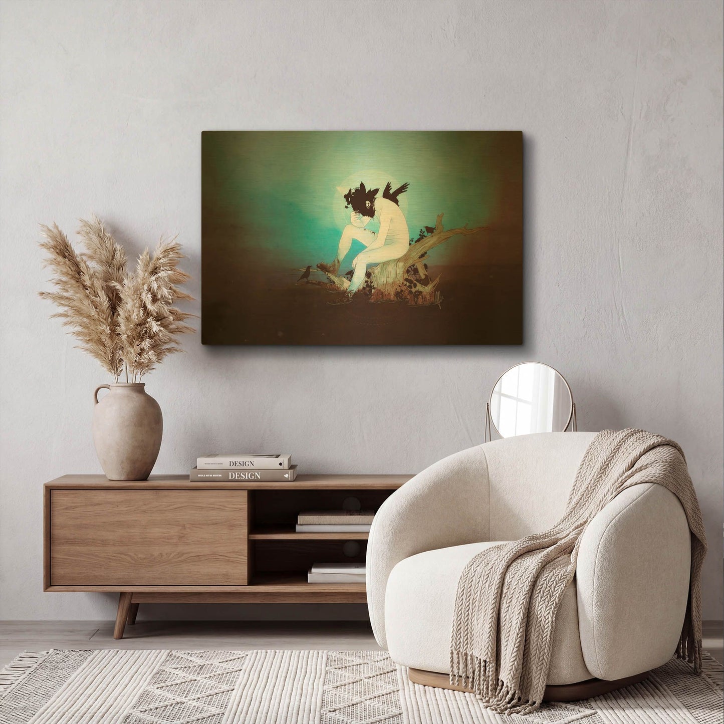 'Black Lake' By Mario Sanchez Nevado Gold Metal Wall Art