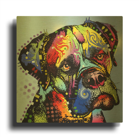 'Mastiff Warrior' By Dean Russo Gold Metal Wall Art