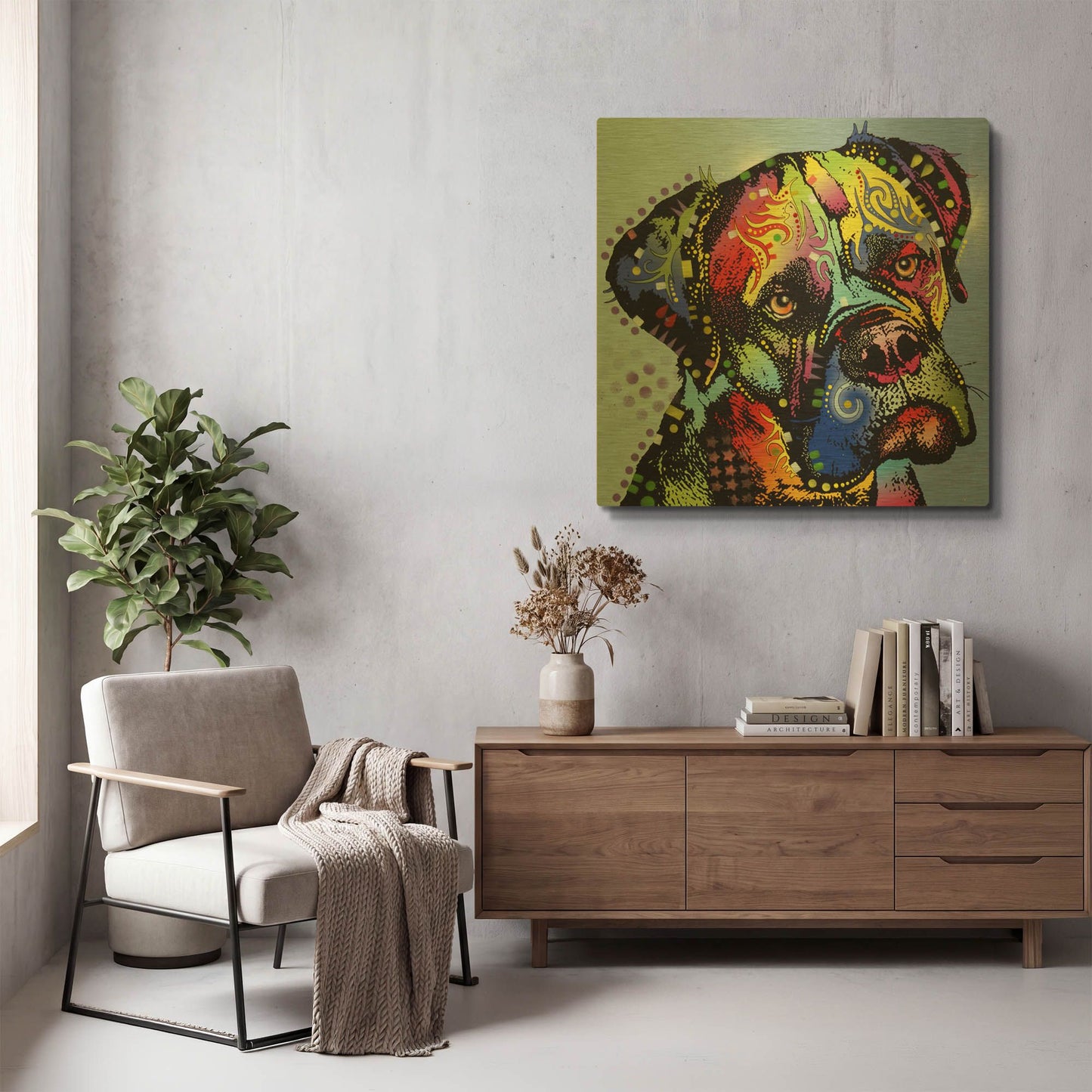 'Mastiff Warrior' By Dean Russo Gold Metal Wall Art