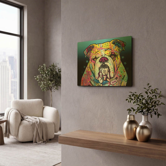 'The Bulldog' By Dean Russo Gold Metal Wall Art