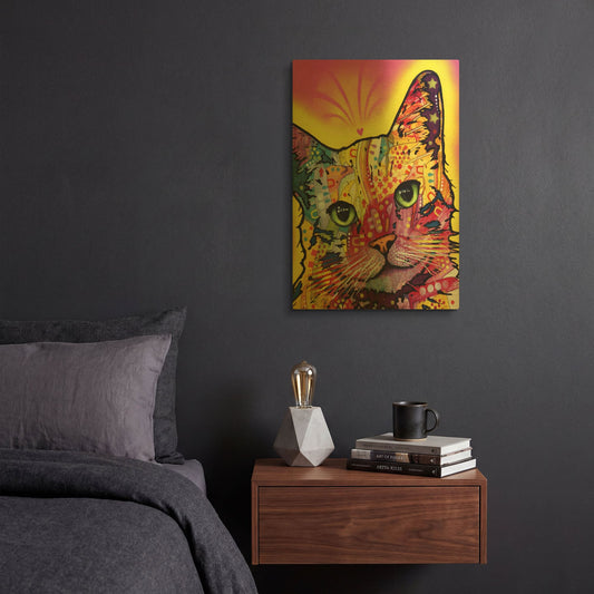 'Tilt Cat I' By Dean Russo Gold Metal Wall Art