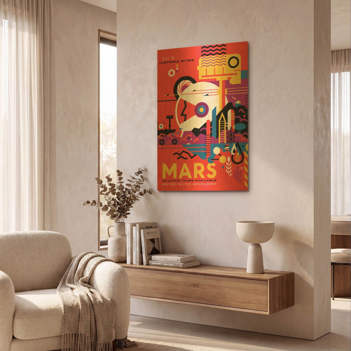 'Mars' By NASA Posters Gold Metal Wall Art