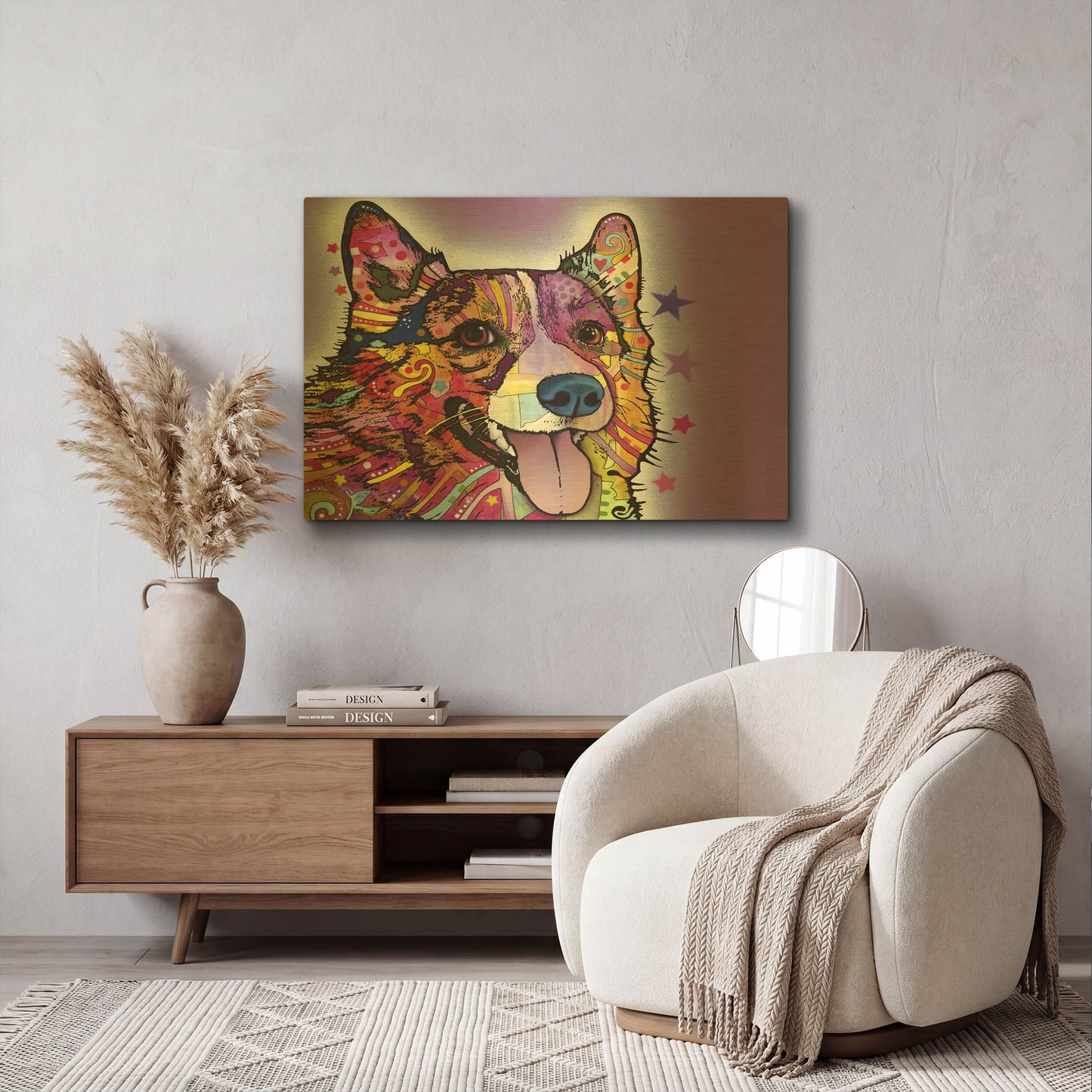 'Corgi' By Dean Russo Gold Metal Wall Art