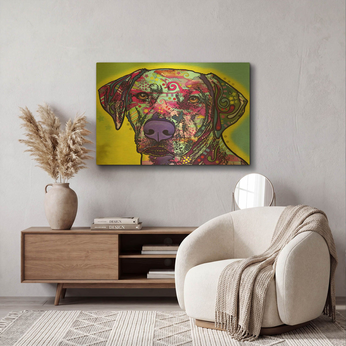 'Rhodesian Ridgeback' By Dean Russo Gold Metal Wall Art