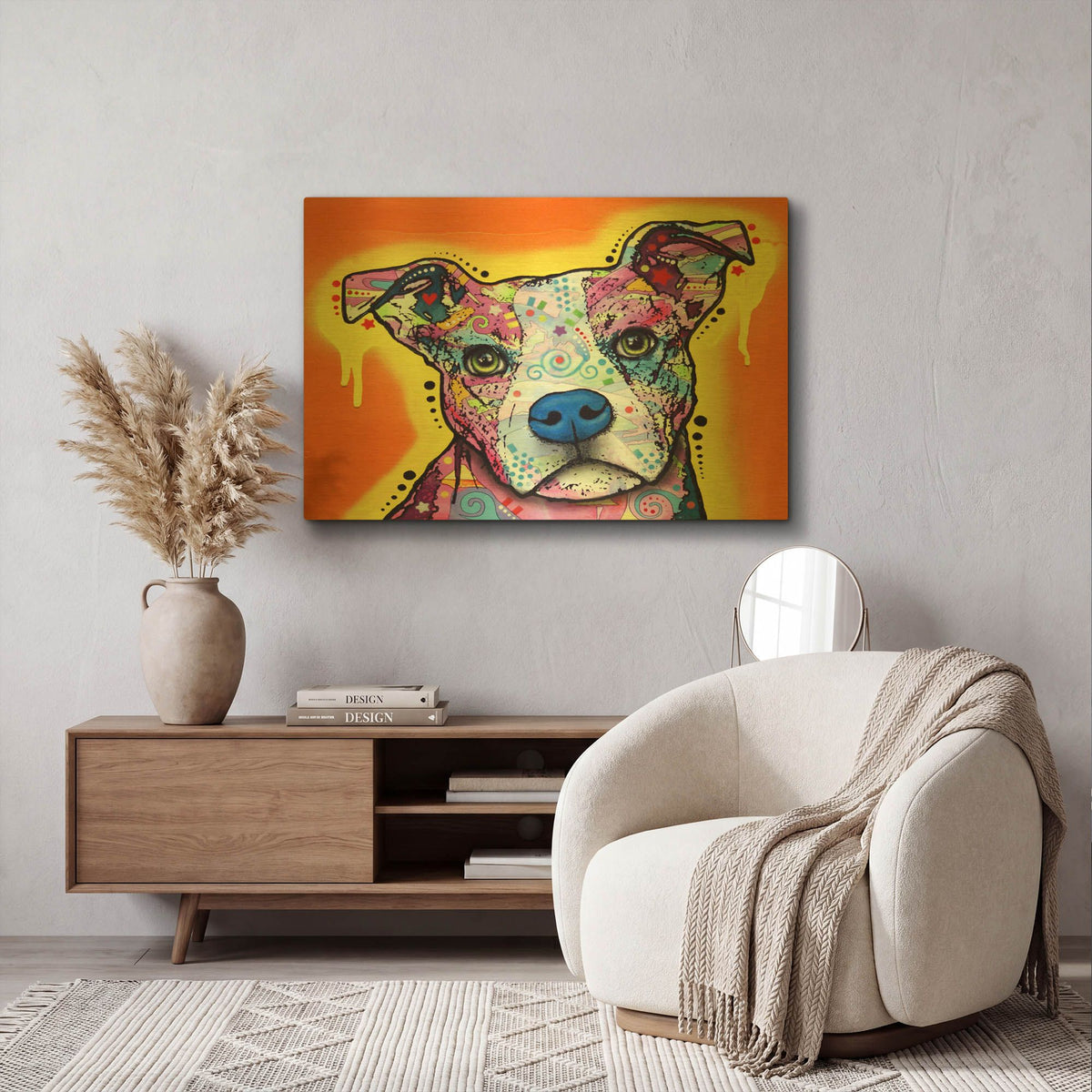 'A Serious Pit' By Dean Russo Gold Metal Wall Art