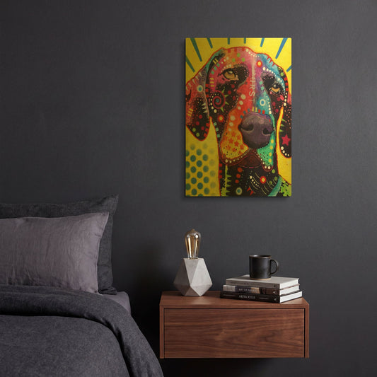 'German Short Hair Pointer' By Dean Russo Gold Metal Wall Art