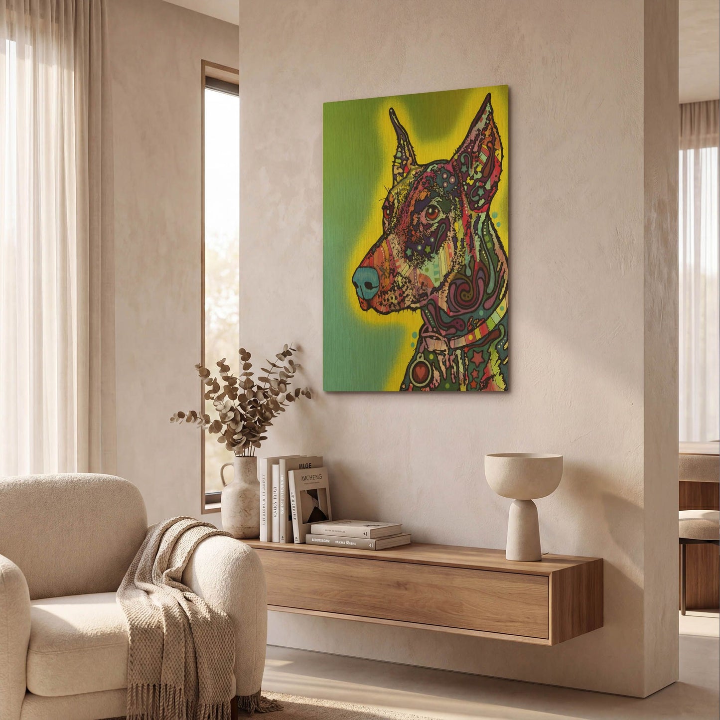'Doberman' By Dean Russo Gold Metal Wall Art