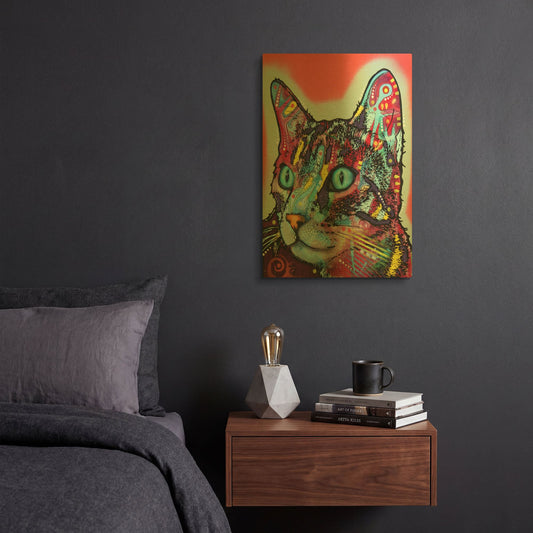 'Curious Cat' By Dean Russo Gold Metal Wall Art