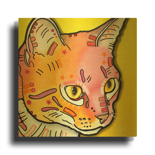'Watching Rain' By Dean Russo Gold Metal Wall Art