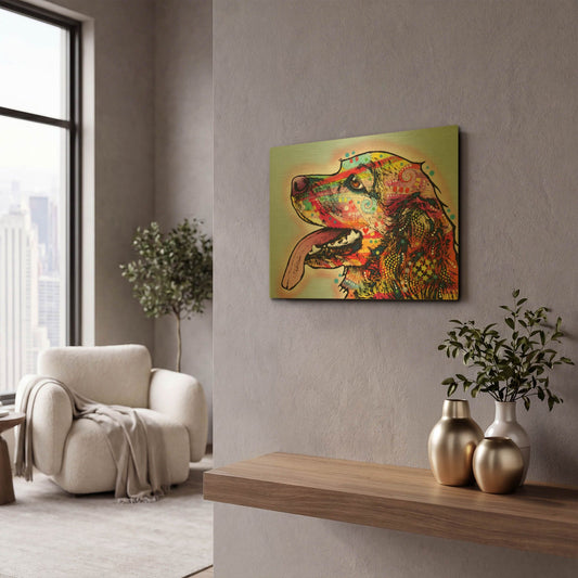 'Cocker Spaniel 1' By Dean Russo Gold Metal Wall Art