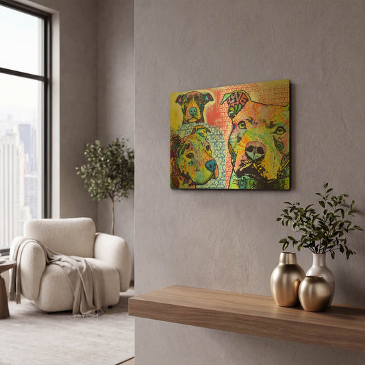 'Thoughtful Pit Bull This Years Love 2013 Part 3' By Dean Russo Gold Metal Wall Art