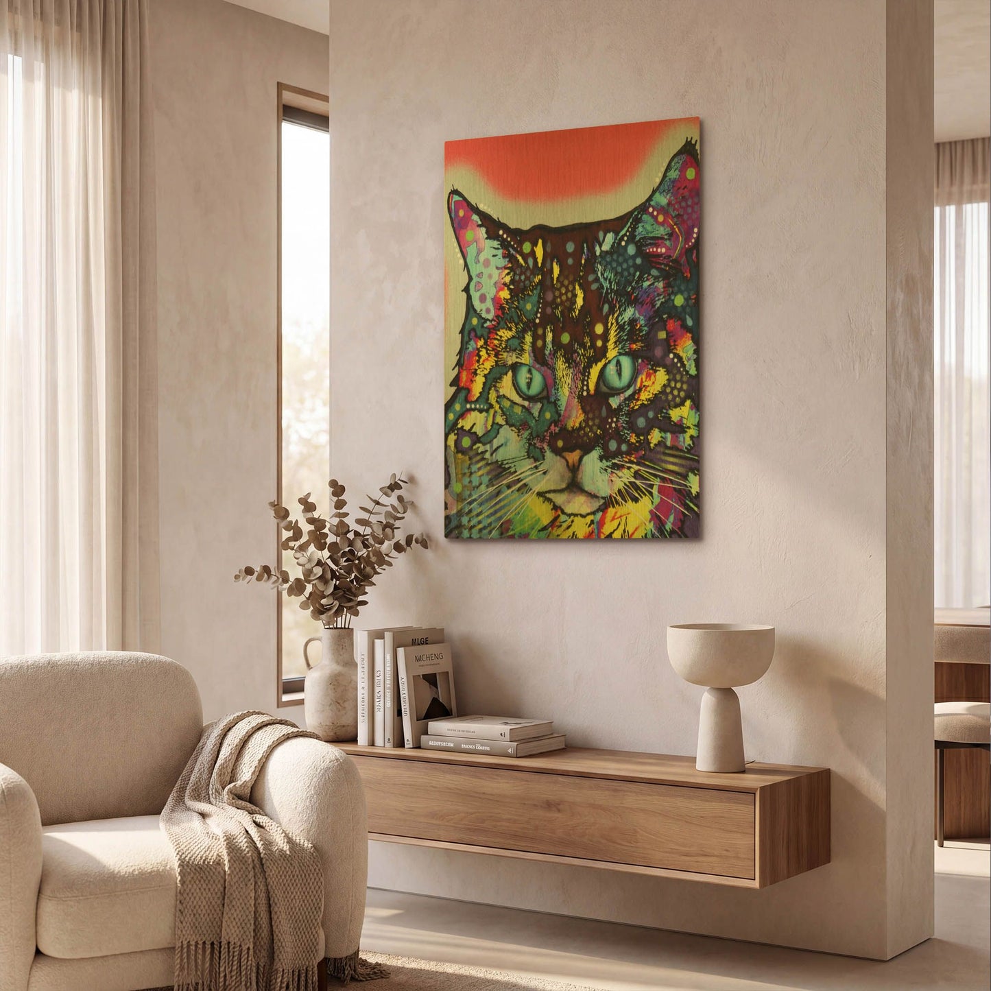 'Maine Coon' By Dean Russo Gold Metal Wall Art