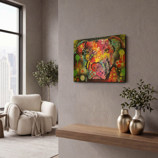 'The Brooklyn Pit Bull' By Dean Russo Gold Metal Wall Art