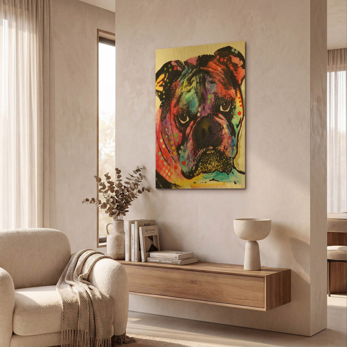 'Bulldog' By Dean Russo Gold Metal Wall Art