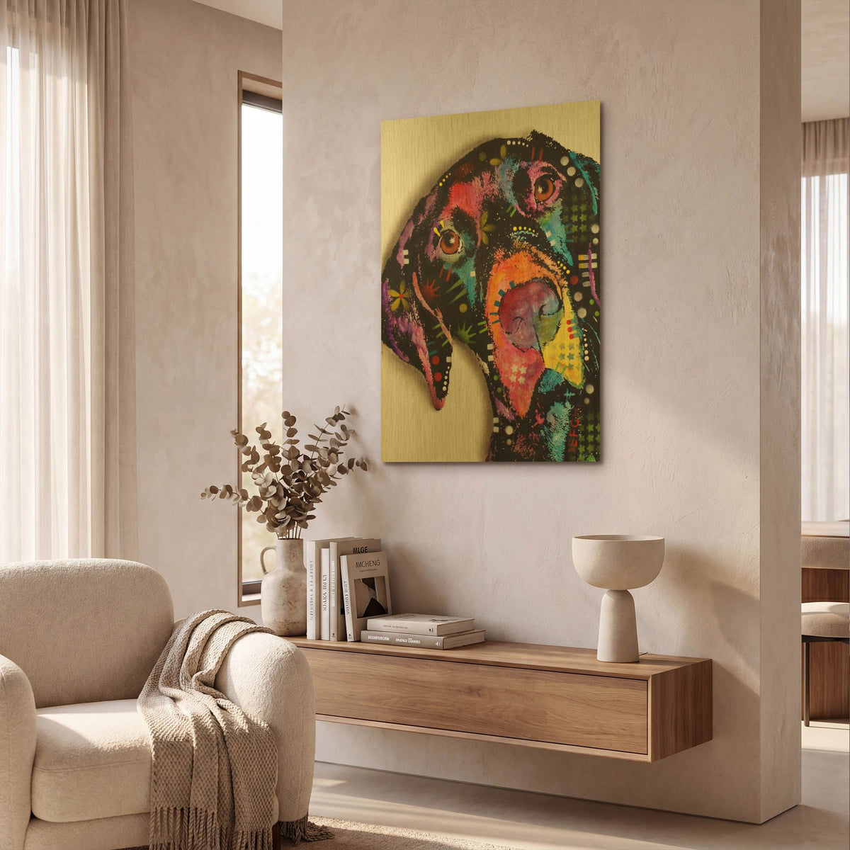 'Pointer' By Dean Russo Gold Metal Wall Art