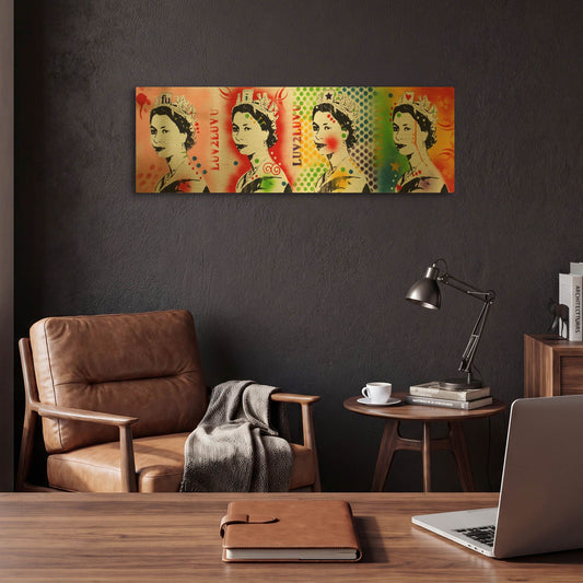 'QE 4' By Dean Russo Gold Metal Wall Art