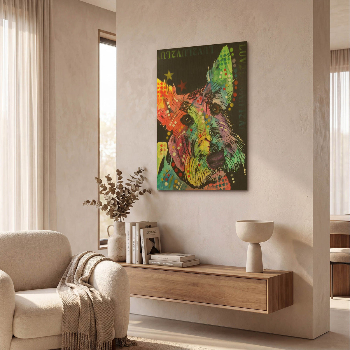 'Scottish Terrier' By Dean Russo Gold Metal Wall Art