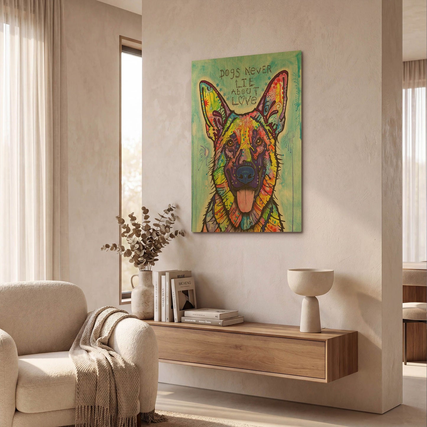 'Dogs Never Lie' By Dean Russo Gold Metal Wall Art