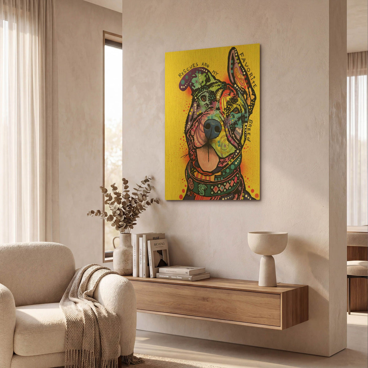 'My Favorite Breed' By Dean Russo Gold Metal Wall Art