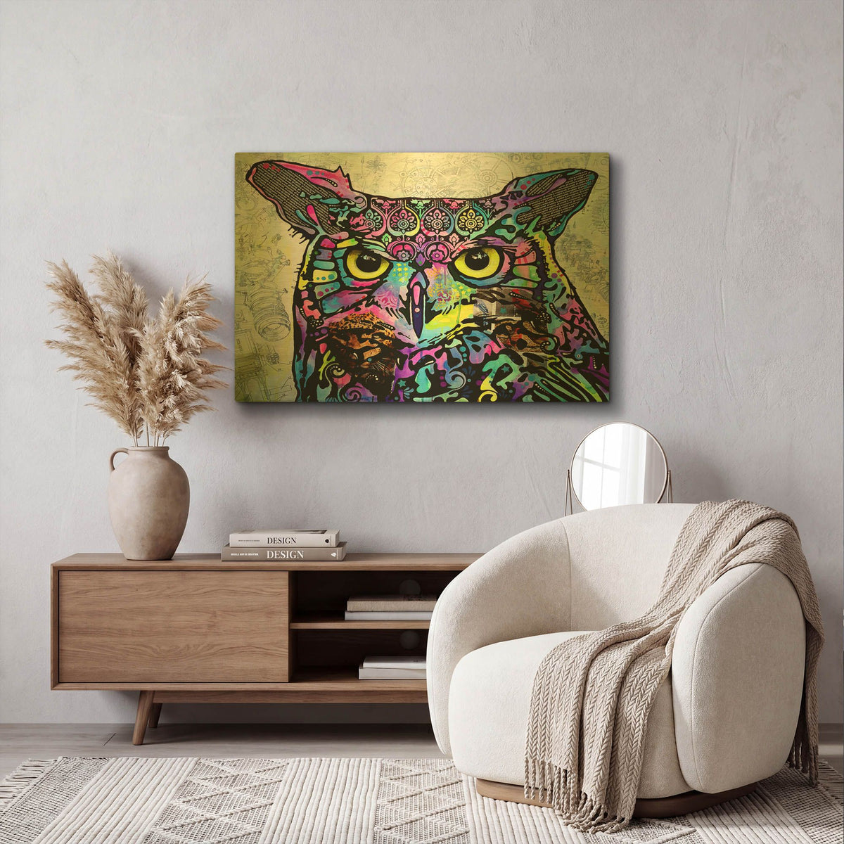'The Owl' By Dean Russo Gold Metal Wall Art
