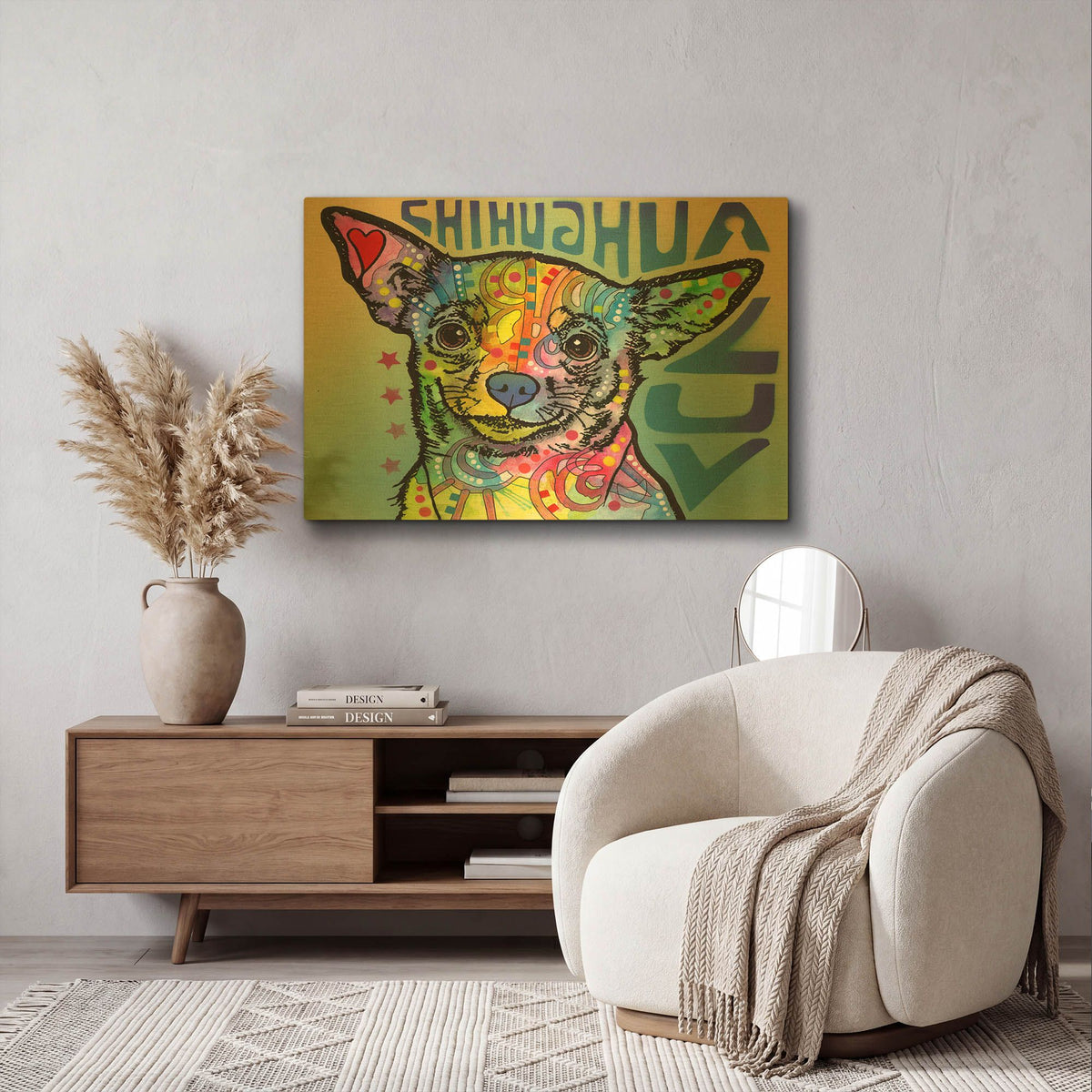 'Chihuahua Luv' By Dean Russo Gold Metal Wall Art