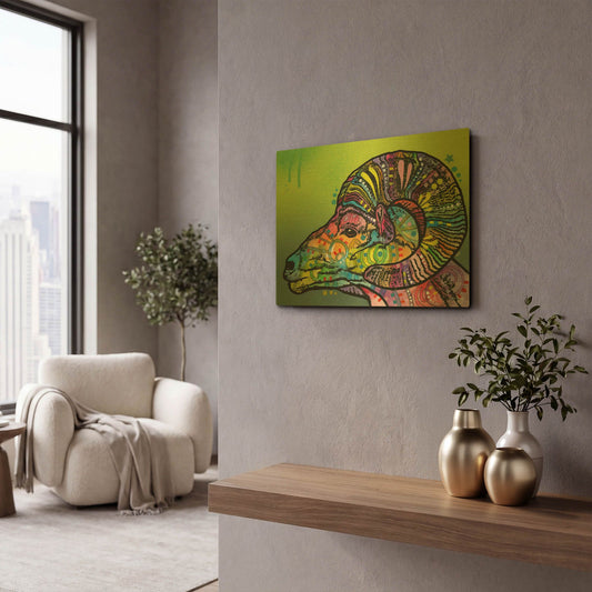 'Ram' By Dean Russo Gold Metal Wall Art