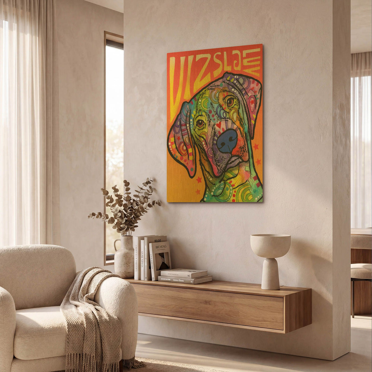 'Vizsla Luv' By Dean Russo Gold Metal Wall Art