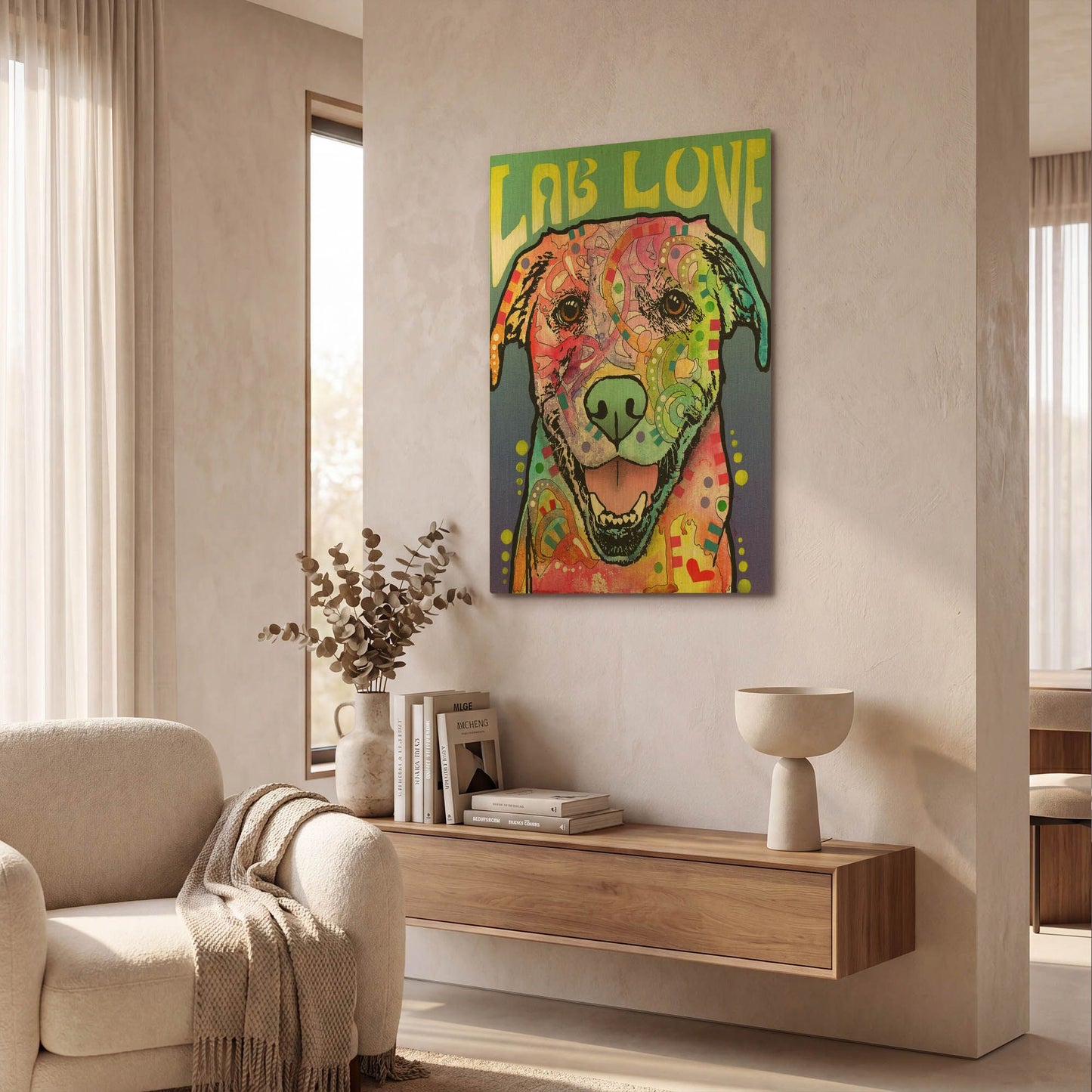 'Lab Love' By Dean Russo Gold Metal Wall Art