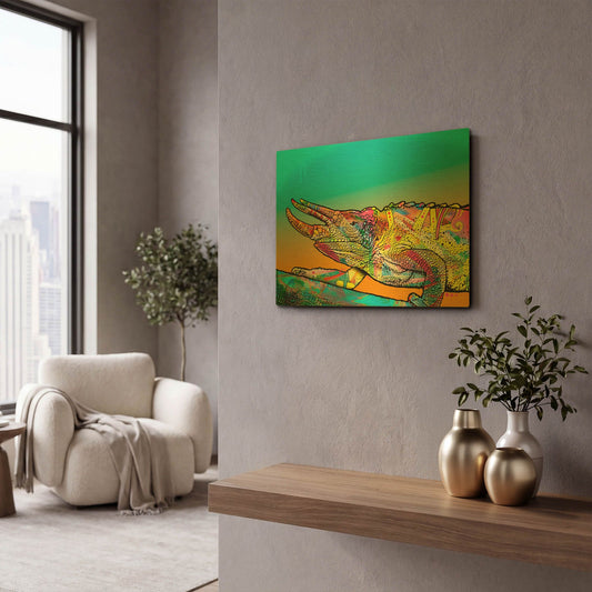 'Chameleon' By Dean Russo Gold Metal Wall Art