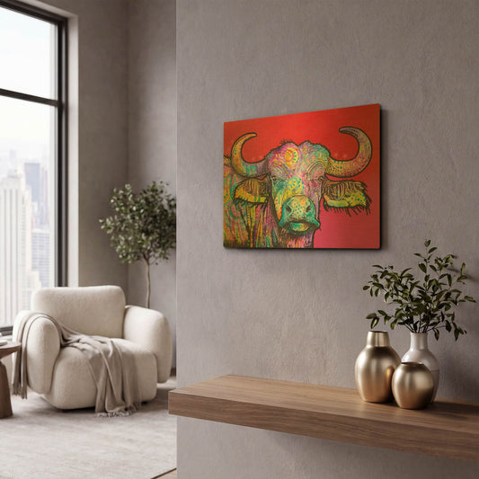 'Wildebeest' By Dean Russo Gold Metal Wall Art